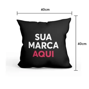 Almofada Com Enchimento Personalizada Em Poliester Preta 40x40cm 4