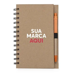 Bloco De Anotacoes Ecologico 12x18cm Com Caneta E Autoadesivos Personalizado 5