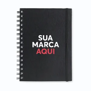 Caderno Planner 21x16cm Personalizado Preto