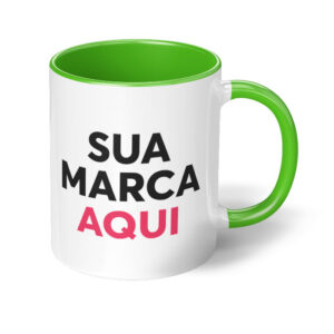 Caneca Com Interior E Alca Coloridos Personalizada 325ml Azul 2