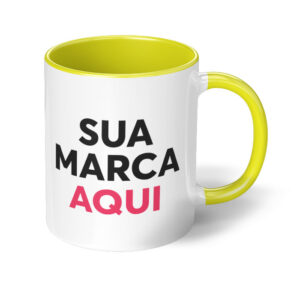 Caneca Com Interior E Alca Coloridos Personalizada 325ml Azul 3