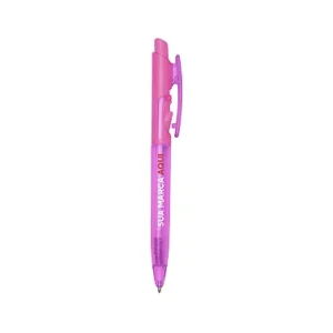 Caneta Plastica Modelo 2 Personalizada Rosa Escuro