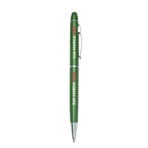 Caneta Semimetal Com Ponta Touch Personalizada Verde