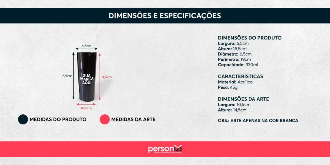Long Drink Preto Personalizado Com Sua Marca
