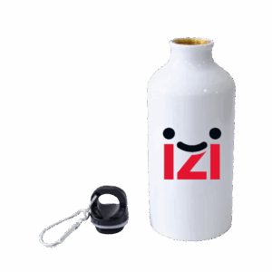 Squeeze mosquetão 500ml de alumínio com personalização por sublimação. Brinde leve, funcional e ideal para campanhas promocionais e eventos corporativos.