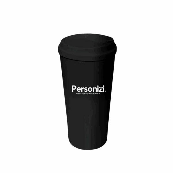 Copo caldereta 520ml com tampa Bucks personalizado. Brinde funcional e colorido para ações promocionais e eventos corporativos.