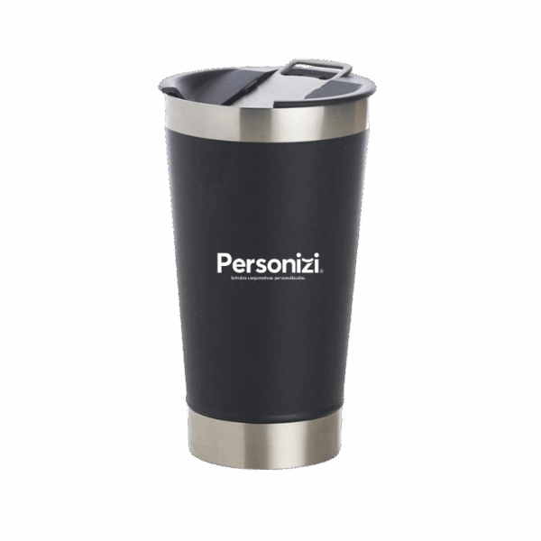 Copo térmico inox 500ml personalizado. Brinde elegante e funcional para ações promocionais e eventos corporativos.