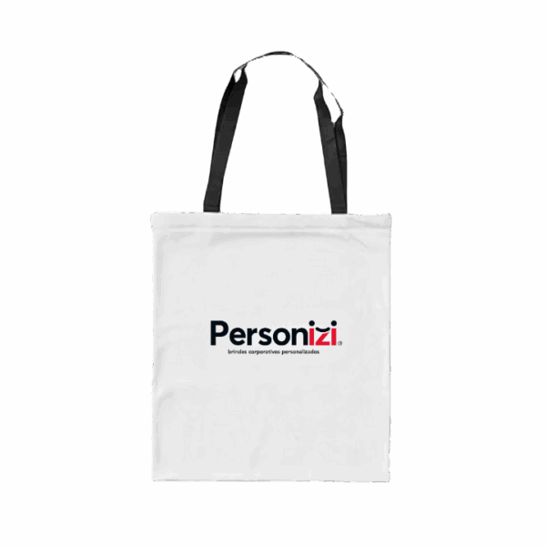 Ecobag 30x40cm em poliéster personalizada com logo. Brinde leve, resistente e versátil para eventos, campanhas e ações corporativas.