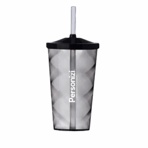 Copo Twister 500ml com tampa e canudo personalizado — brinde prático e chamativo para eventos, campanhas promocionais e ações corporativas.