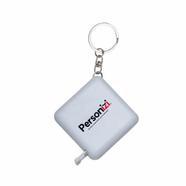 Chaveiro fita métrica personalizado — brinde funcional e criativo com logo, ideal para eventos, campanhas promocionais e ações institucionais.