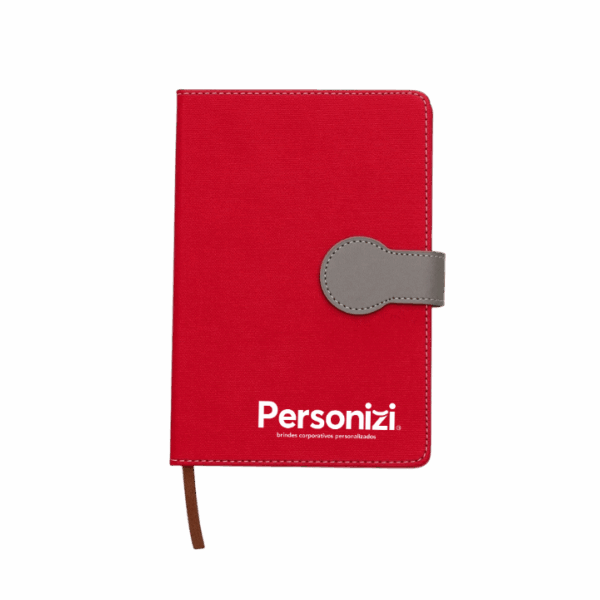 O Bloco de Anotações 21x15cm com Fecho Imantado Personalizado é o brinde corporativo perfeito para eventos, kits e ações promocionais.