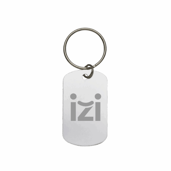 Chaveiro metal retangular personalizado — brinde elegante com logo, ideal para eventos corporativos, kits promocionais e campanhas institucionais.