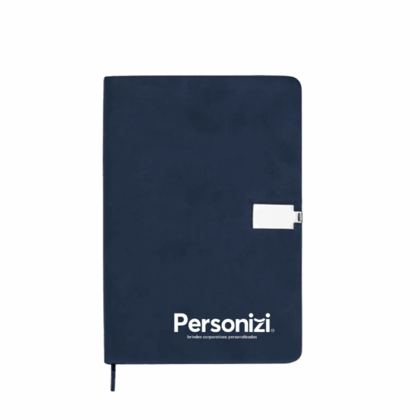 O Bloco de Anotações 21x15cm com Fecho Personalizado é um brinde corporativo prático, elegante e ideal para eventos, kits e campanhas promocionais.