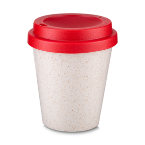 Copo Plastico E Fibra De Arroz 350ml Com Tampa Personalizado