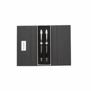 Conjunto executivo com caneta e lapiseira personalizado. Brinde elegante para ações corporativas e eventos empresariais.