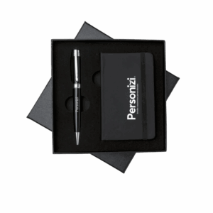 Kit executivo 2 peças ideal como brindes personalizados para ações promocionais e eventos corporativos, unindo elegância e utilidade.