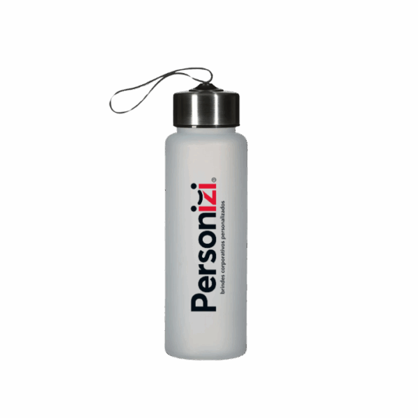 Squeeze PVC fosco 680ml com personalização. Brinde corporativo leve, moderno e funcional para eventos, feiras e campanhas promocionais.