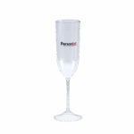 Taça de champanhe acrílica personalizada — brinde elegante e funcional para eventos, ações promocionais e celebrações corporativas.