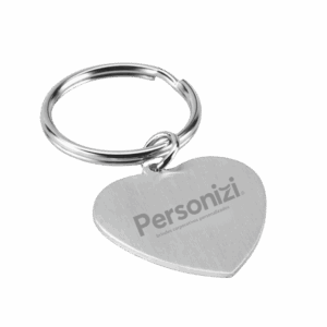 Chaveiro coração personalizado em alumínio — brinde elegante e durável com logo para eventos, ações promocionais e campanhas institucionais.