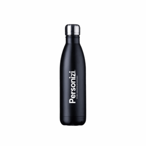 Garrafa térmica inox 500ml com personalização a laser. Brinde corporativo funcional e elegante para ações promocionais e eventos empresariais.
