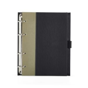 Caderno Fichário de Couro Sintético Personalizado - Amarelo