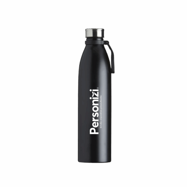 Garrafa inox 1,1L personalizada com logo. Brinde resistente, térmico e sofisticado para eventos, ações promocionais e uso diário.