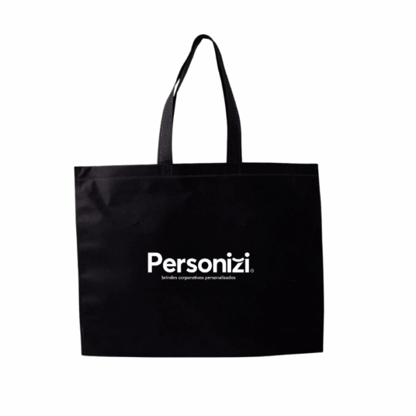 Sacola de TNT 38x47cm personalizada com logo. Brinde leve e funcional para eventos, campanhas promocionais e ações institucionais.