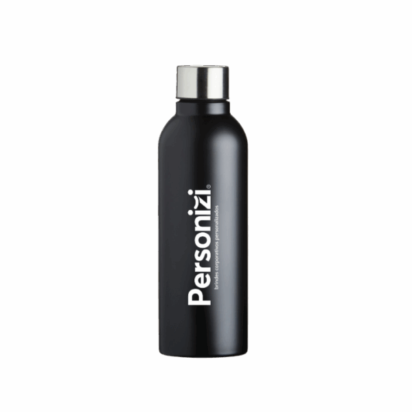 Garrafa inox 800ml Mod. 2 personalizada com logo. Brinde resistente, elegante e funcional para eventos e ações promocionais.