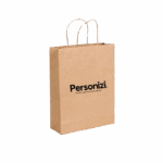 Sacola kraft 22x20cm delivery personalizada, ideal como brindes personalizados sustentáveis para embalagens, eventos e ações promocionais.