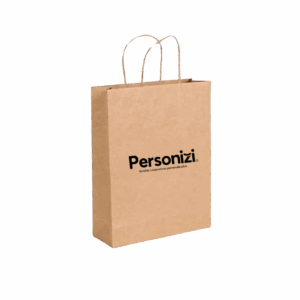 Sacola kraft 22x20cm delivery personalizada, ideal como brindes personalizados sustentáveis para embalagens, eventos e ações promocionais.