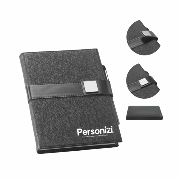 O Caderno Empire A5 Personalizado é um brinde corporativo de alto padrão, ideal para eventos, campanhas e ações promocionais com impacto e presença.