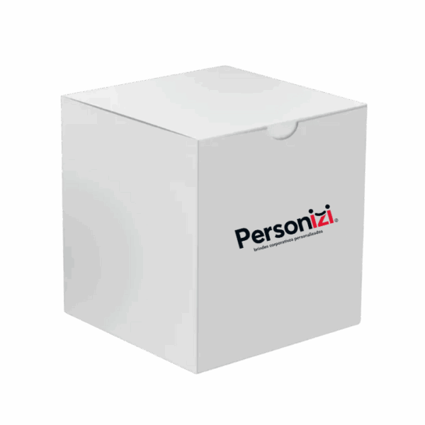 Caixa personalizada para caneca de porcelana. Embalagem ideal para brindes corporativos, kits promocionais e ações institucionais.