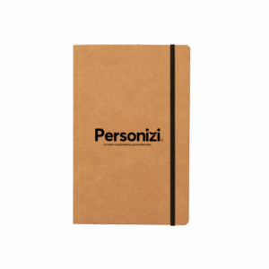 Caderneta kraft 14x21cm com pauta – brindes personalizados funcionais e sustentáveis para eventos, ações promocionais e empresas.