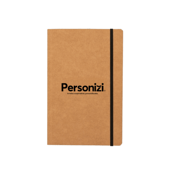 Caderneta kraft 14x21cm com pauta – brindes personalizados funcionais e sustentáveis para eventos, ações promocionais e empresas.