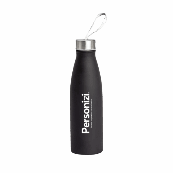 Garrafa inox 800ml Mod. 3 personalizada com logo. Brinde resistente, funcional e elegante para eventos, ações promocionais e bem-estar.