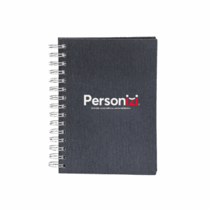 Agenda diária 2025 metalizada personalizada com logo. Brinde elegante e funcional para ações promocionais e campanhas institucionais.