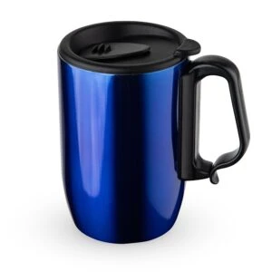 Caneca Inox Parede Dupla 350 ml Personalizada - Azul