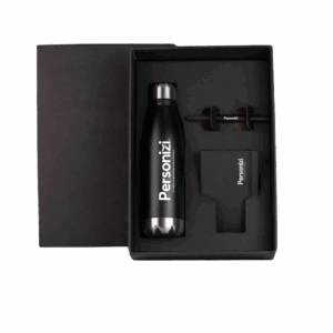 O Kit Caderno e Acessórios 3 Peças Personalizado é um brinde corporativo elegante e completo, ideal para ações promocionais e eventos empresariais.