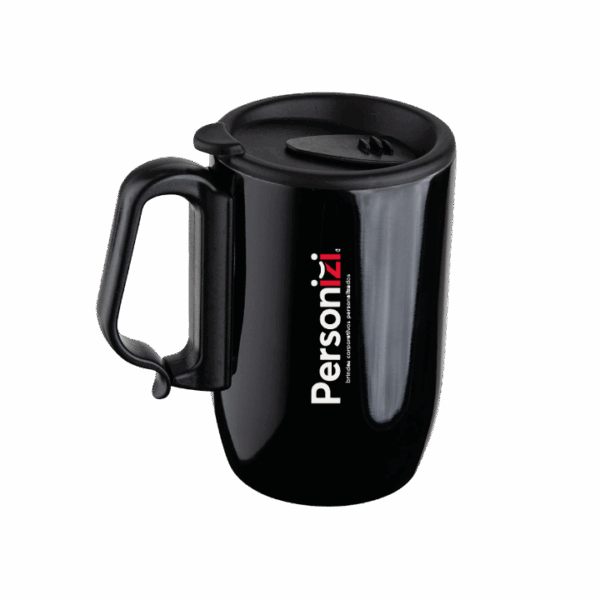 Caneca inox parede dupla personalizada 350ml. Brinde térmico elegante e funcional para ações promocionais corporativas.