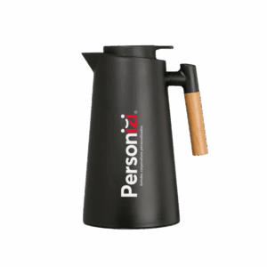 Garrafa térmica retrô 1 litro com personalização. Brinde corporativo com design vintage, ideal para campanhas institucionais e eventos promocionais.