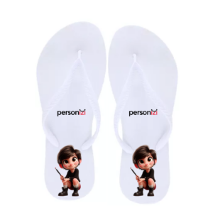 Chinelo Branco Personalizado - 35/36 - Tira Slim