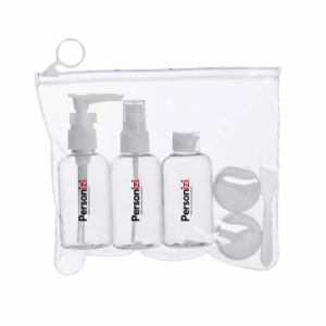 Kit viagem com itens úteis e personalizados — ideal como brindes corporativos para eventos, ações promocionais e datas comemorativas.
