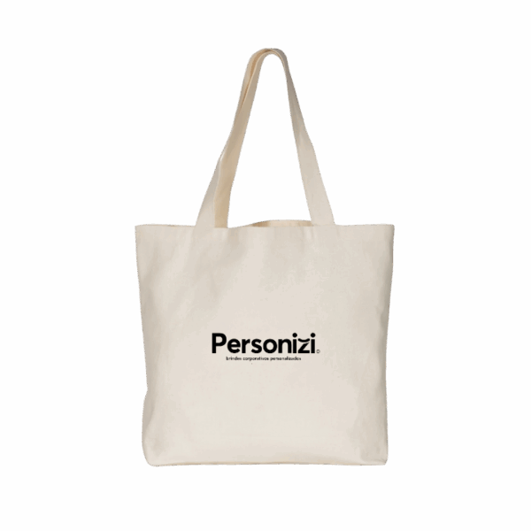 Sacola 42x43cm em algodão personalizada com logo. Brinde ecológico e resistente para eventos, feiras e campanhas institucionais.