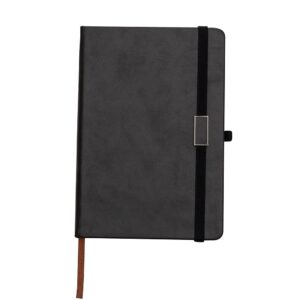 Bloco de Anotações 21x15cm Emborrachado Personalizado - Cinza Escuro