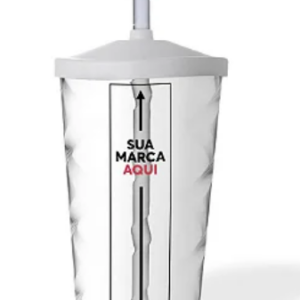 Copo Twister Com Tampa e Canudo 500ml Personalizado - Amarelo