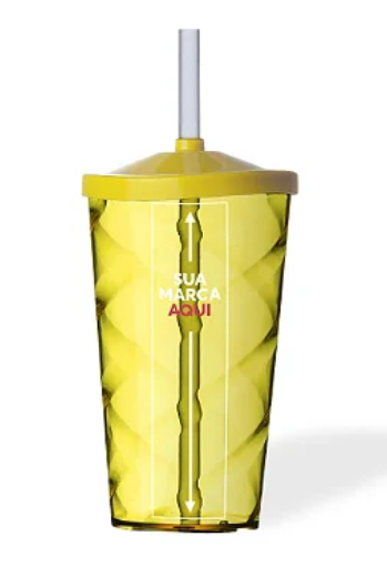 Copo Twister Com Tampa e Canudo 500ml Personalizado
