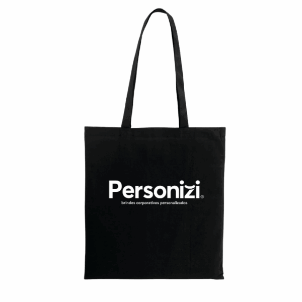 Sacola 100% algodão 37x41cm personalizada com logo. Brinde ecológico e prático para eventos, feiras e ações corporativas.