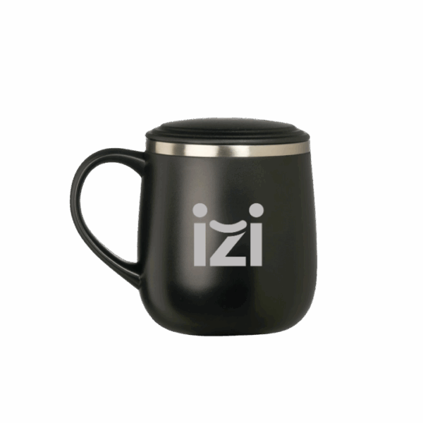 Caneca parede dupla personalizada 370ml. Brinde térmico elegante e funcional para campanhas promocionais e ações corporativas.