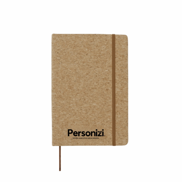 Caderneta ecológica de cortiça com personalização – brindes personalizados elegantes e sustentáveis para empresas e eventos corporativos.