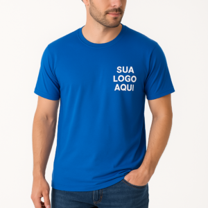 Camiseta Unissex Malha Fria Gola Redonda Azul